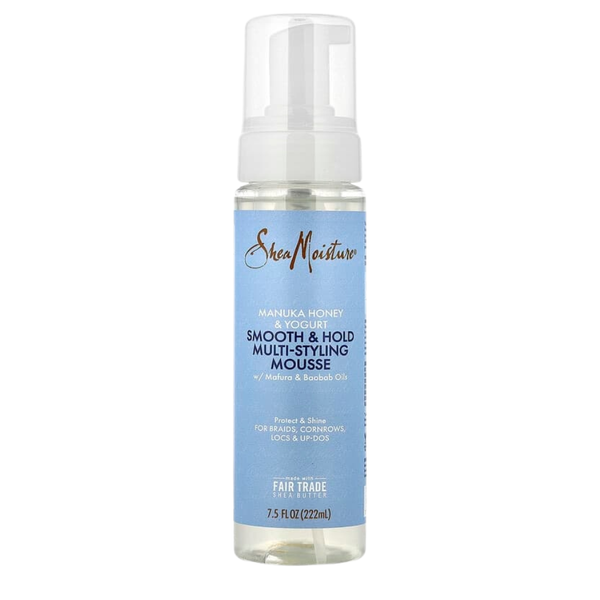 sheamoisture manuka honey yogurt styling mousse smooth hold frizz control volume curly hair flexible lightweight styling foam
