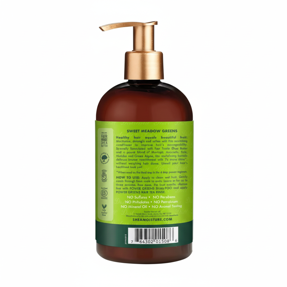 SheaMoisture moringa and avocado power greens shampoo 384ml gentle hydrating cleansing shampoo for nourished soft and healthy hair