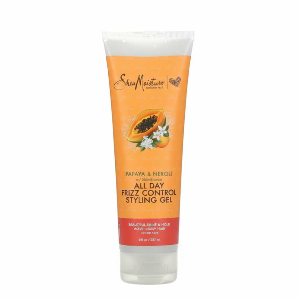 SheaMoisture papaya and neroli frizz control styling gel for smooth defined and shiny hair styling