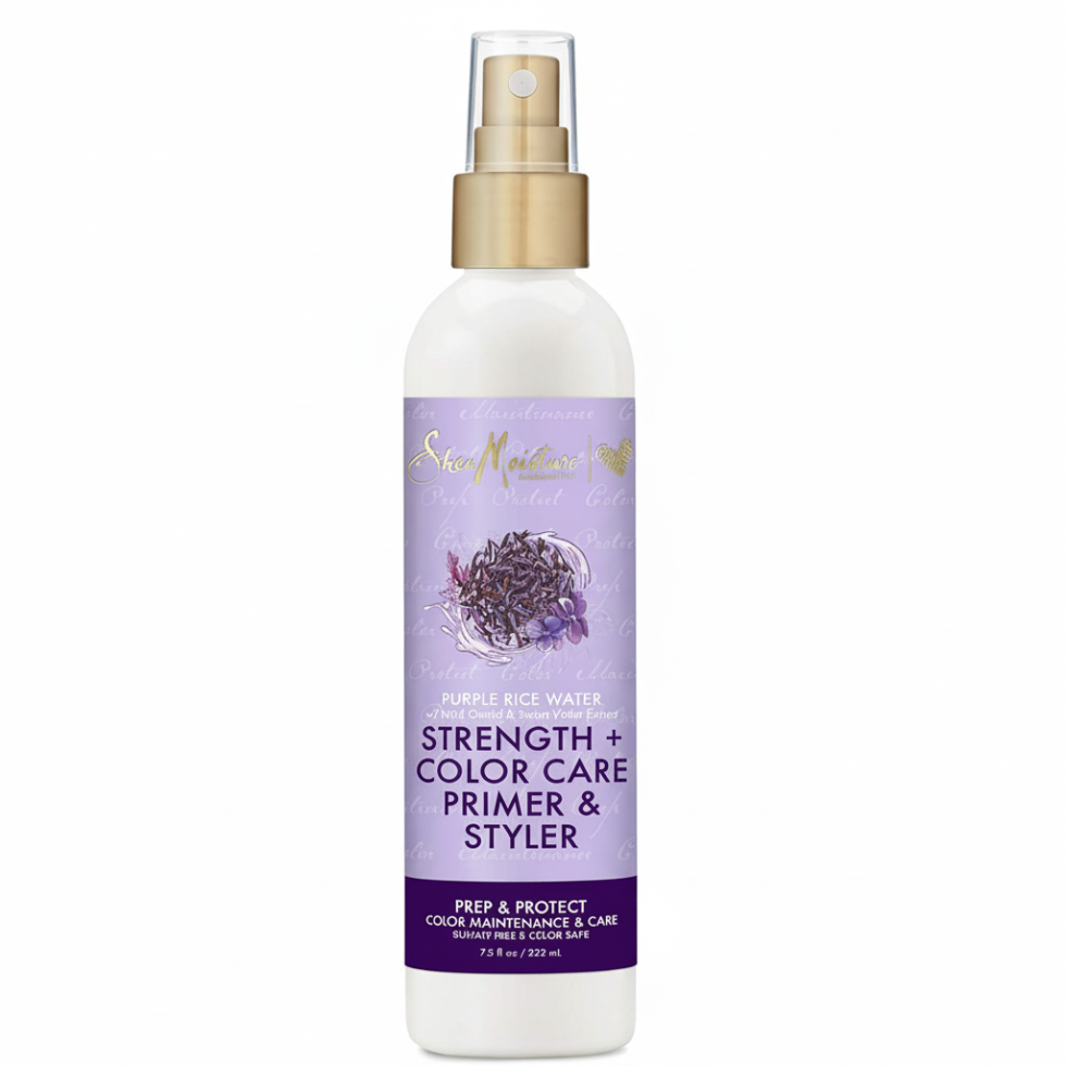 SheaMoisture purple rice water strength and colour care primer and styler for hair protection and strengthening