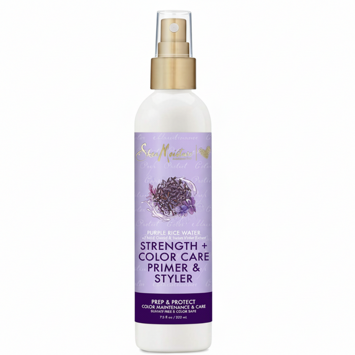 SheaMoisture purple rice water strength and colour care primer and styler for hair protection and strengthening