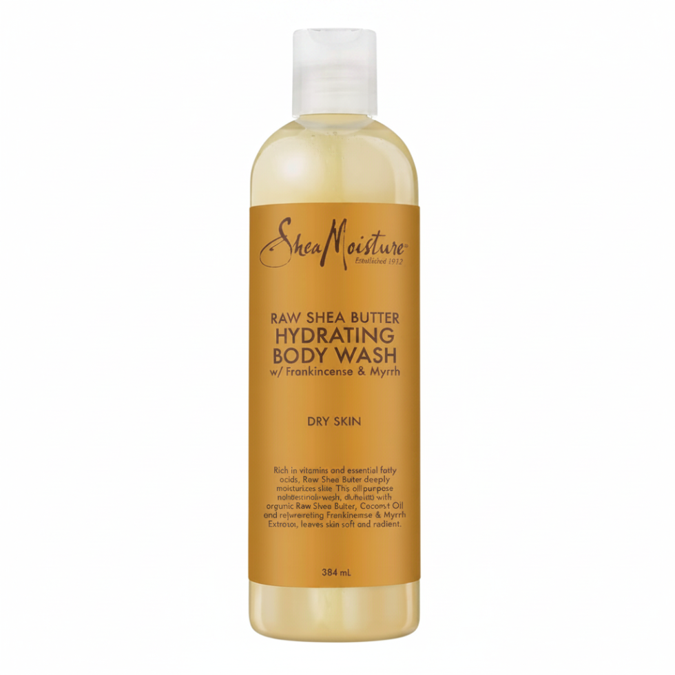 shea moisture raw shea butter body wash frankincense myrrh dry skin hydrating nourishing shower gel