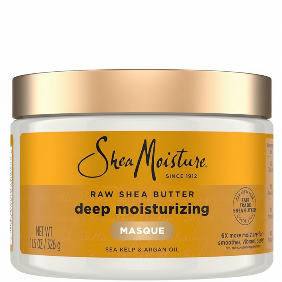 SheaMoisture raw shea butter deep moisturizing masque for hydrating repairing and softening curly hair