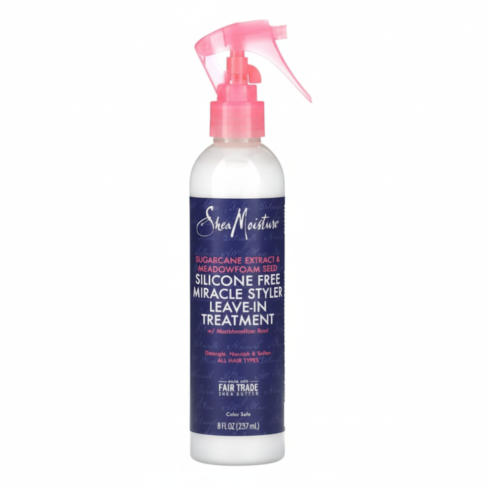 SheaMoisture sugarcane and meadowfoam leave-in styler for frizz control and hair repair smooth soft hair styling treatment