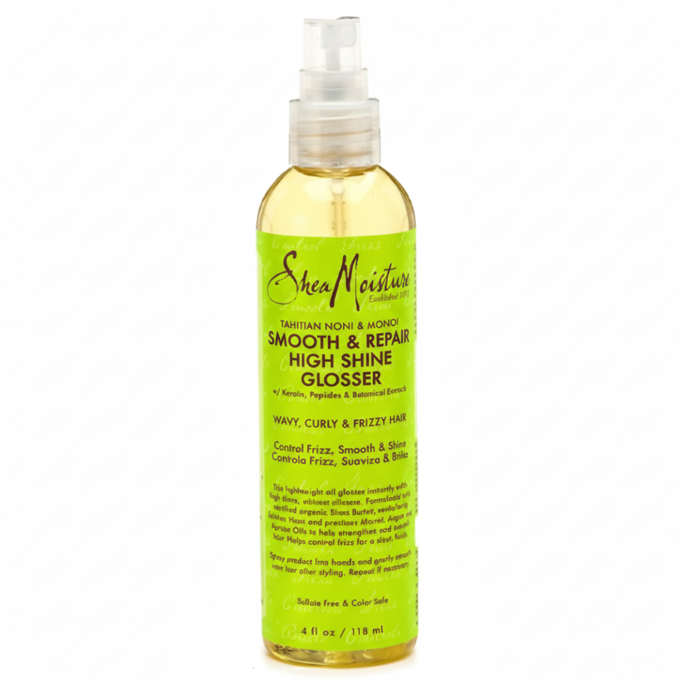 SheaMoisture Tahitian noni and monoi high shine glosser 118ml smooth repair hair finishing serum for glossy frizz free hair