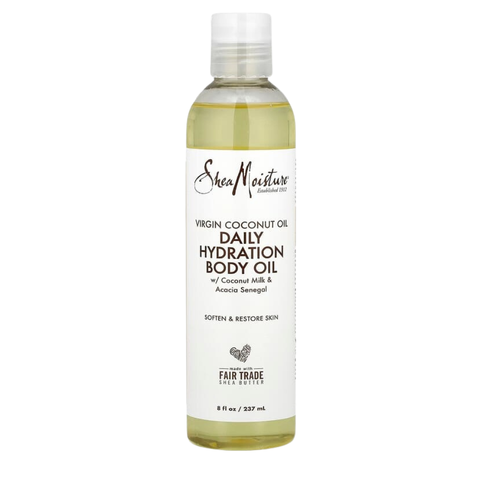 sheamoisture virgin coconut oil body oil daily hydration lightweight moisturizing glowing soft smooth skin care

