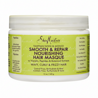 SheaMoisture Tahitian noni and monoi hair masque 340g deep repair smoothing treatment for damaged frizzy hair