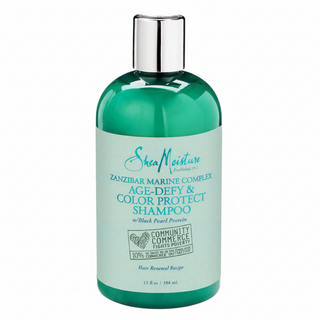 SheaMoisture zanzibar marine complex age defy color protect shampoo 384ml sulfate free hydrating strengthening shampoo for shiny healthy hair