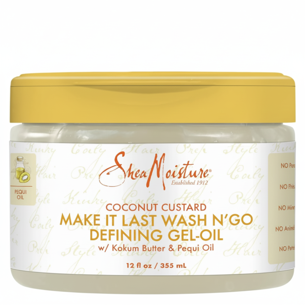 Shea moisture coconut custard gel oil curl defining wash n go styling frizz control 340g