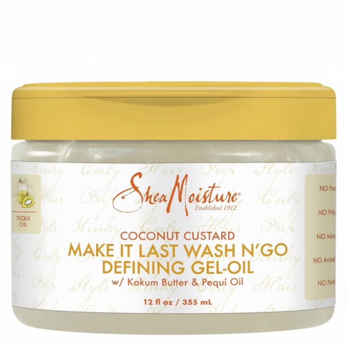 Shea moisture coconut custard gel oil curl defining wash n go styling frizz control 340g