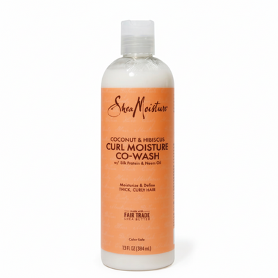 Shea Moisture coconut hibiscus curl moisture co wash 384ml sulfate free gentle hair cleanser for curly hair