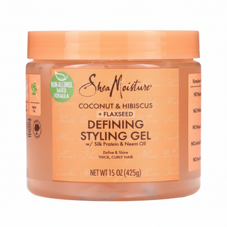 Shea Moisture coconut hibiscus flaxseed curl defining styling gel 425g for frizz control and curl definition