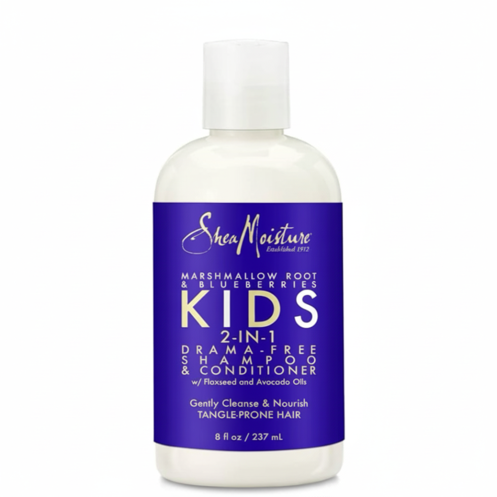 shea moisture kids 2 in 1 shampoo conditioner marshmallow root blueberries gentle detangling soft smooth hair