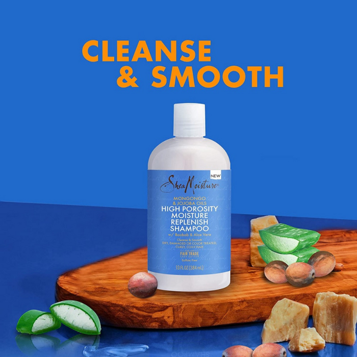 Shea Moisture Mongongo & Hemp Seed Oils Shampoo 384ml | High Porosity Hydration