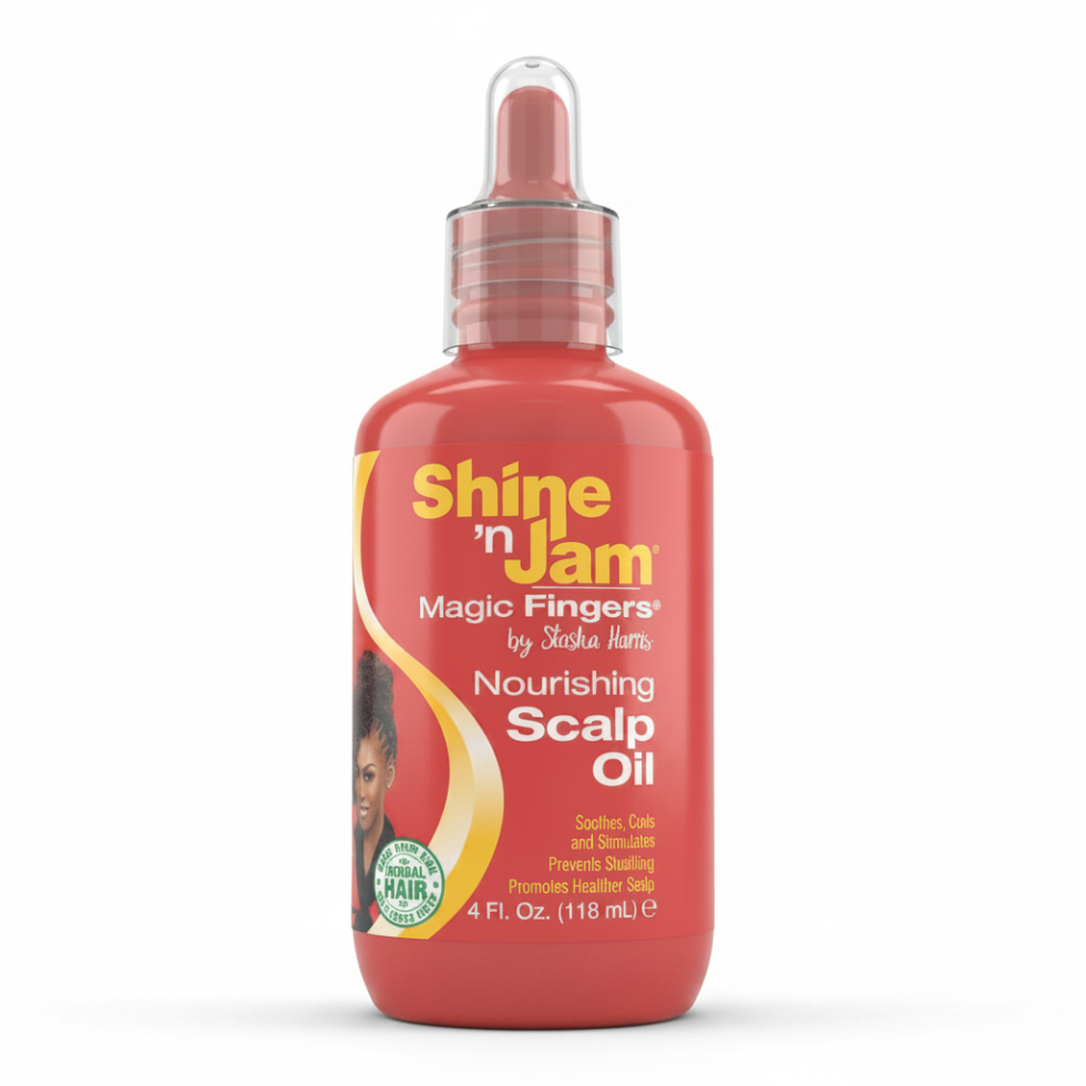Shine N Jam Magic Fingers Nourishing Scalp Oil 4oz for braid moisture dry scalp relief and shine
