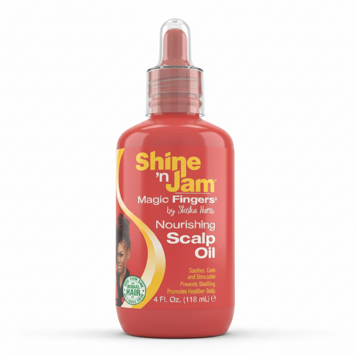 Shine N Jam Magic Fingers Nourishing Scalp Oil 4oz for braid moisture dry scalp relief and shine