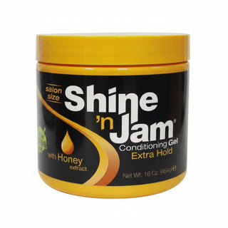 shine n jam conditioning gel extra hold 16oz honey extract styling gel for braids edges frizz control shine finish
