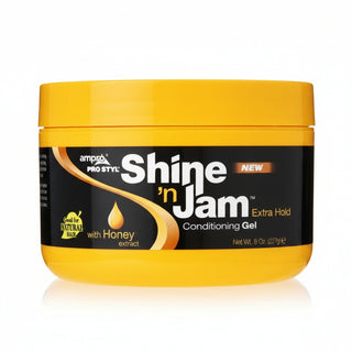 shine n jam conditioning gel extra hold 8oz honey extract styling gel for braids edges frizz control shine finish
