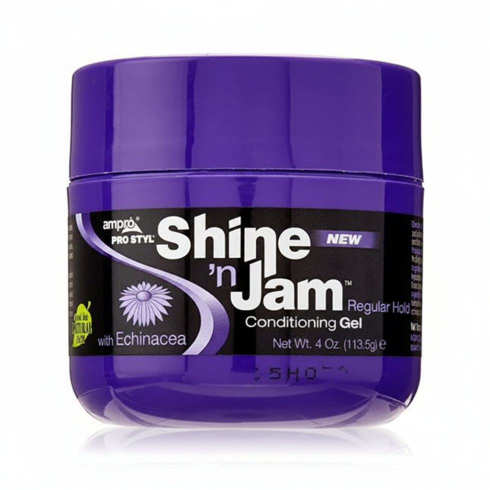 shine n jam conditioning gel regular hold 4oz echinacea styling gel for smooth natural hair frizz control lightweight shine finish