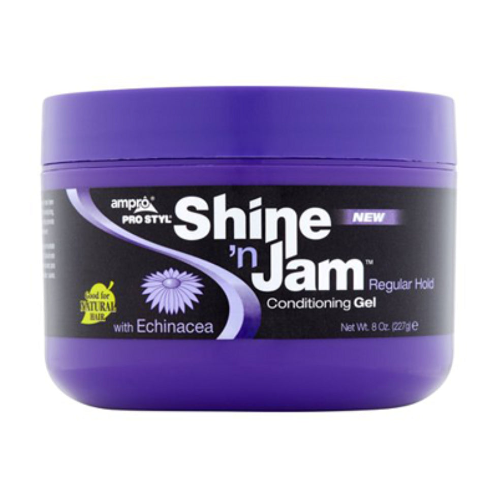 shine n jam conditioning gel regular hold 8oz echinacea styling gel for smooth natural hair frizz control shine finish