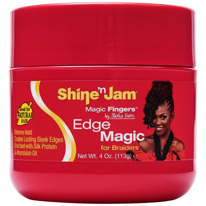 shine n jam magic fingers braiding gel smooth grip frizz control gel for clean parts sleek braids long lasting hold
