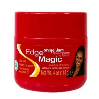 shine n jam magic fingers gel for braiders 4oz strong hold styling gel for braids twists locs frizz control smooth finish
