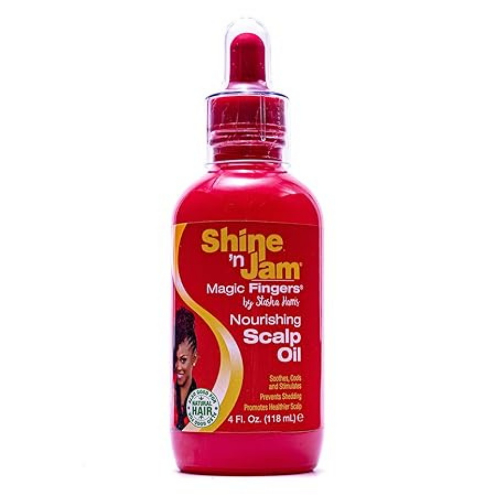 shine n jam magic fingers nourishing scalp oil 4oz soothing dry scalp hair oil vitamin e peppermint care for healthy hair growth
