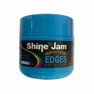 shine n jam rainbow edges blueberry blast 4oz extra hold edge control gel for sleek baby hairs frizz control shine finish