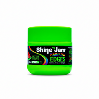 shine n jam rainbow edges melon slice 4oz extra hold edge control gel for sleek baby hairs frizz control shine finish
