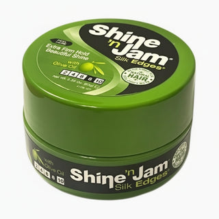 shine n jam silk edge extra firm hold olive oil edge control gel for sleek baby hairs frizz control shine finish
