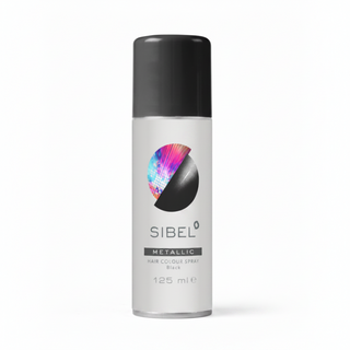 sibel metallic hair colour spray black 125ml instant gray coverage temporary hair color spray