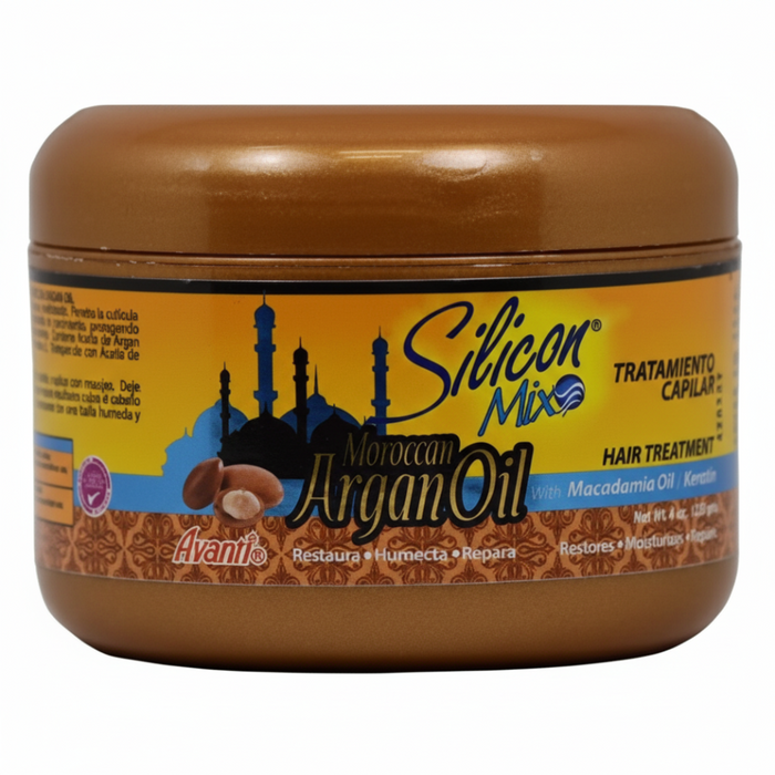 Silicon Mix Moroccan argan oil hair treatment repairs moisturizes and adds shine to hair