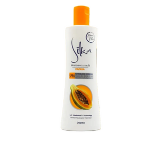 Silka Whitening Lotion Papaya SPF 6 200ml brightening moisturizing body lotion for soft skin.