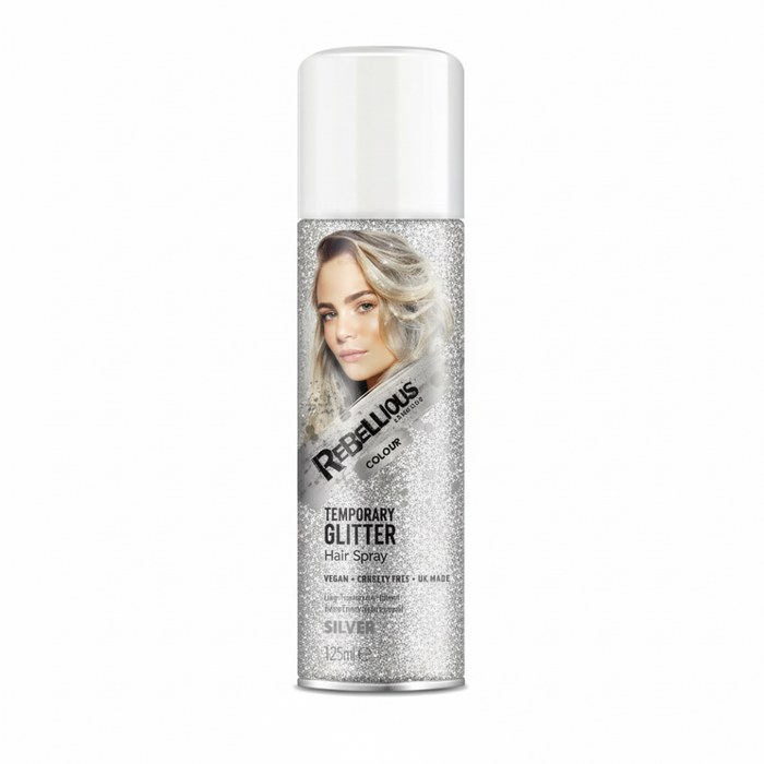 Silver Sparkle Glitter Hair Colour Spray 125ml | Temporary Shimmer Hair Spray