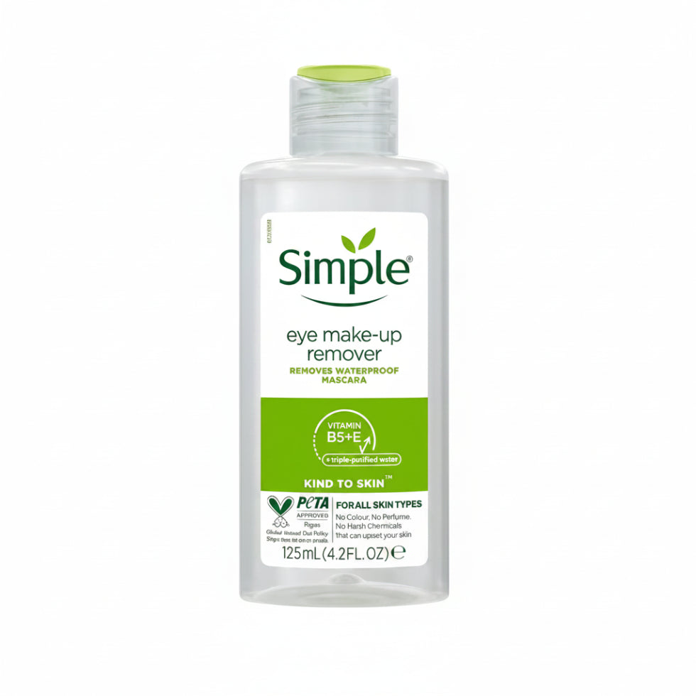simple eye makeup remover 125ml gentle oil free cleanser for sensitive eyes clean fresh skin