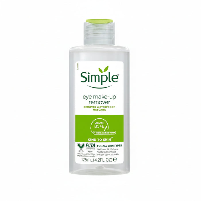 simple eye makeup remover 125ml gentle oil free cleanser for sensitive eyes clean fresh skin
