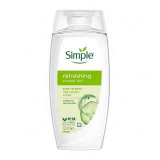 simple kind to skin refreshing shower gel pack of 6 cucumber extract body wash for dry skin 225ml gentle cleansing care