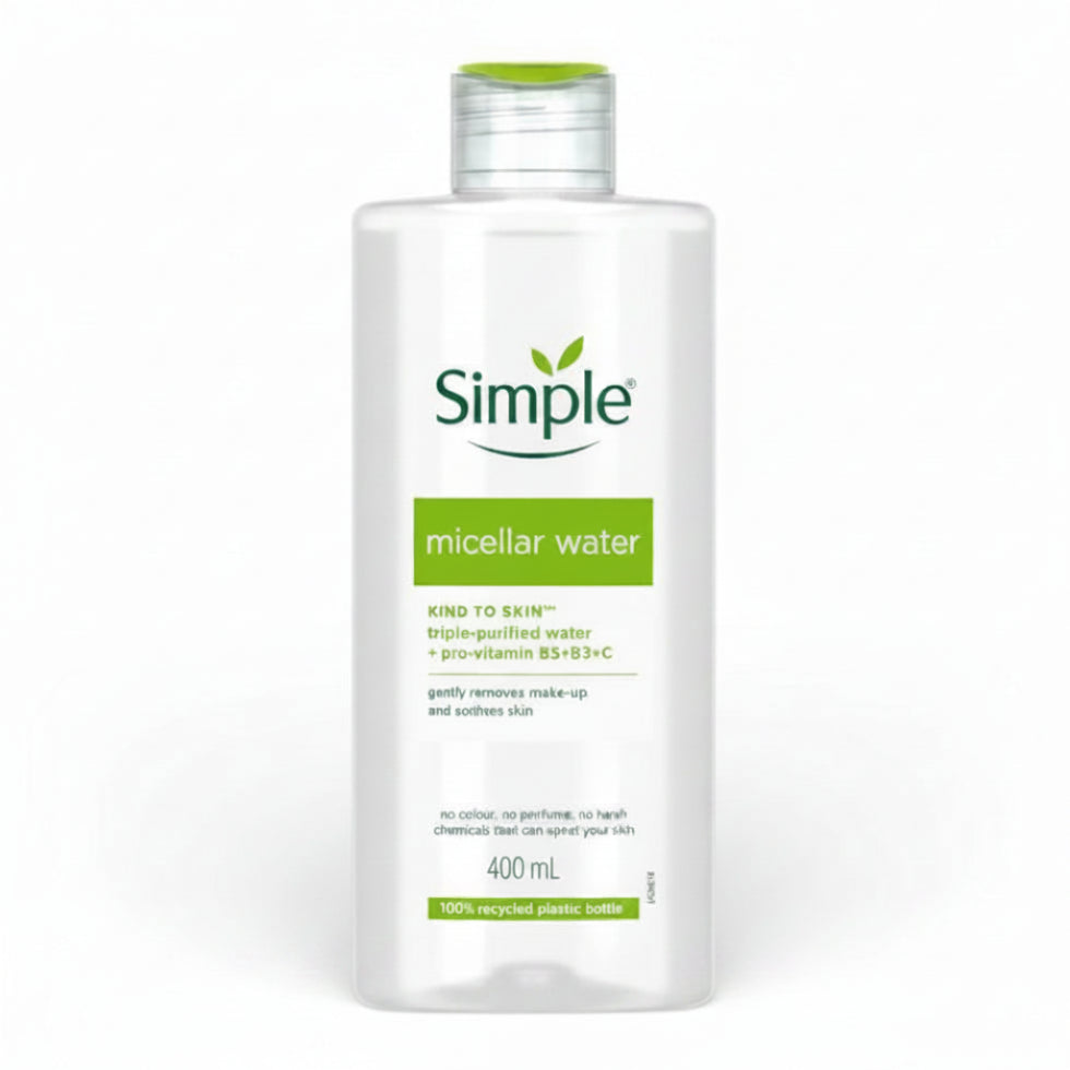 simple soothing micellar cleansing water 400ml gentle makeup remover for sensitive skin no rinse face cleanser