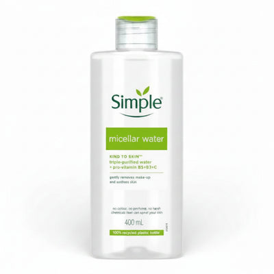 simple soothing micellar cleansing water 400ml gentle makeup remover for sensitive skin no rinse face cleanser