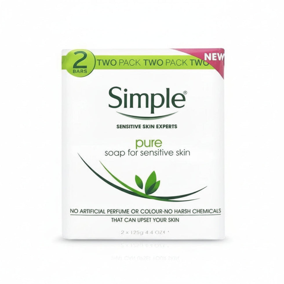 simple pure soap 2x125g gentle cleansing soap for sensitive skin soft smooth fresh skin care routine