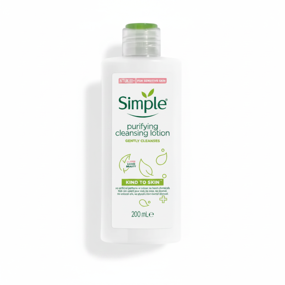 simple purifying cleansing lotion 200ml gentle makeup remover cleanser for impurities soft fresh skin care routine