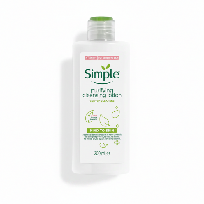 simple purifying cleansing lotion 200ml gentle makeup remover cleanser for impurities soft fresh skin care routine