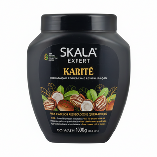 Skala karité co wash 1000g shea butter hydrating treatment for dry hair frizz control and soft smooth healthy looking hair