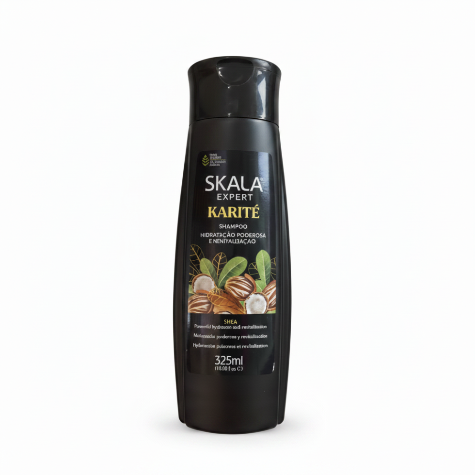 Skala karité shampoo 325ml shea butter hydrating shampoo for dry hair frizz control and soft smooth healthy looking hair care