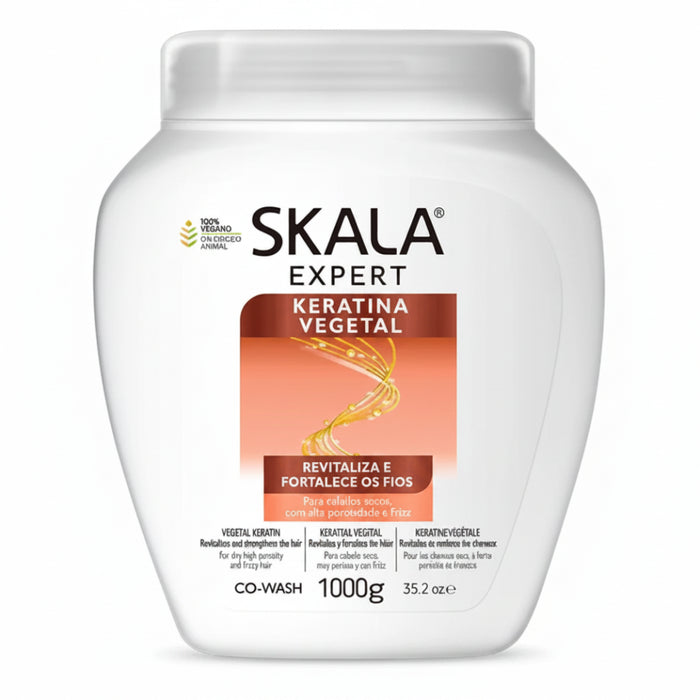 Skala keratina vegetal co wash cream 1000g strength repair and frizz control hair treatment for soft clean and healthy looking hair