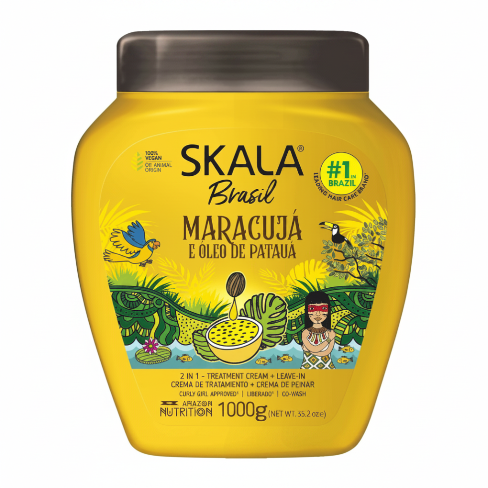 Skala brasil maracuja and patauá hair treatment cream 1000g strength repair and deep nourishing care for soft shiny and healthy hair