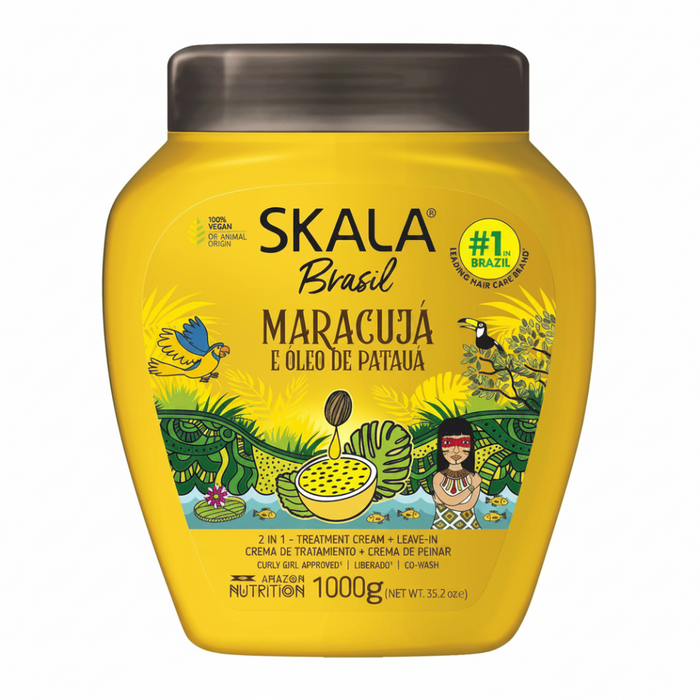 Skala brasil maracuja and patauá hair treatment cream 1000g strength repair and deep nourishing care for soft shiny and healthy hair