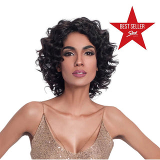 Sleek Betris Virgin Gold human hair wig premium straight cut black hair style box pack