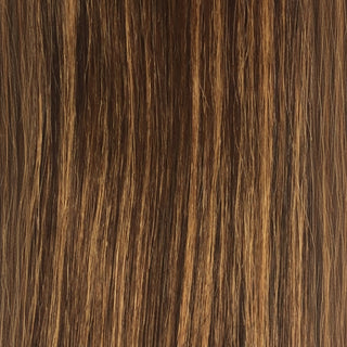 Sleek Fashion Idol 101 Hot Yaki weave P4/27 natural textured hair extension dark brown roots with blonde highlights styling