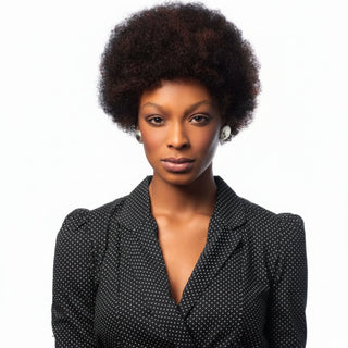 sleek hh wig afro fashion idol voluminous human hair natural afro style soft breathable ready to wear wig

